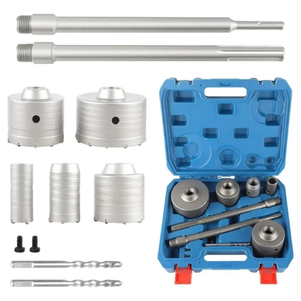 

Cemented Carbide Electric Hammer Drill 9-piece Set No Slipping Trimming Hole Opener High Efficiency Precision