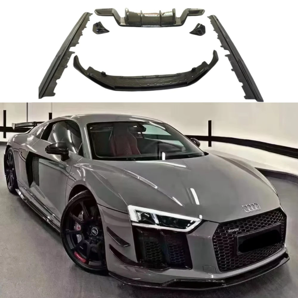 

High Quality P-Type Pure Carbon Fiber Body Kit 2016-2020 for Audi R8 Front Bumper Splitter Side Skirt Rear Diffuser