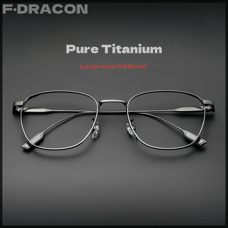 Large Face Pure Titanium Glasses Frame Retro Polygonal Men's Glasses Frame Ultra-light Optical Prescription Glasses For Men88005