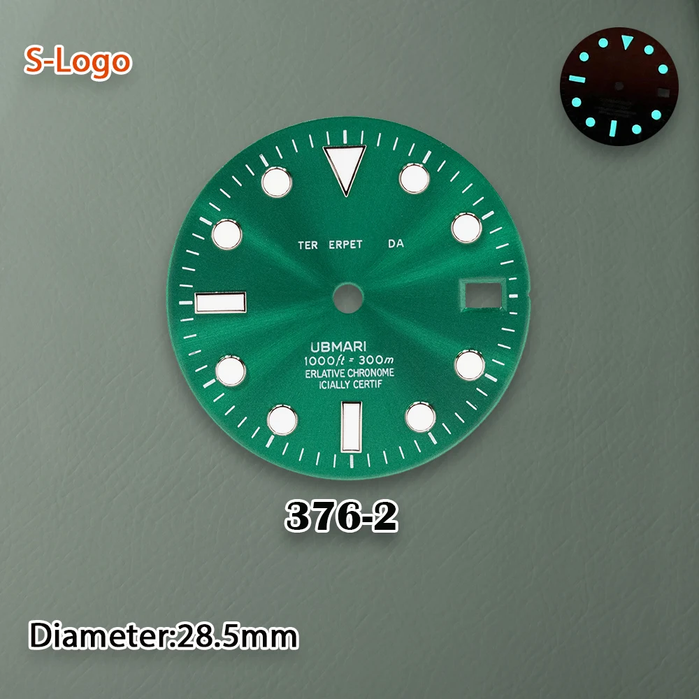 S شعار 28.5 مللي متر SUB الطلب الأحمر مناسبة لحركة NH35/NH36/4R/7S الجليد الأزرق مضيئة التدرج ساعة مزدوجة تعديل الملحقات