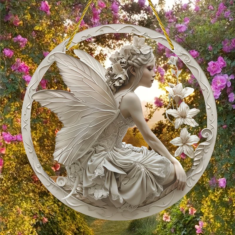 Glam Style Acrylic Angel Girl Sun Catcher Decorative Sign&Plaque-Wall Hanging,3D Art for Home,Room,Bedroom-Multipurpose Angel