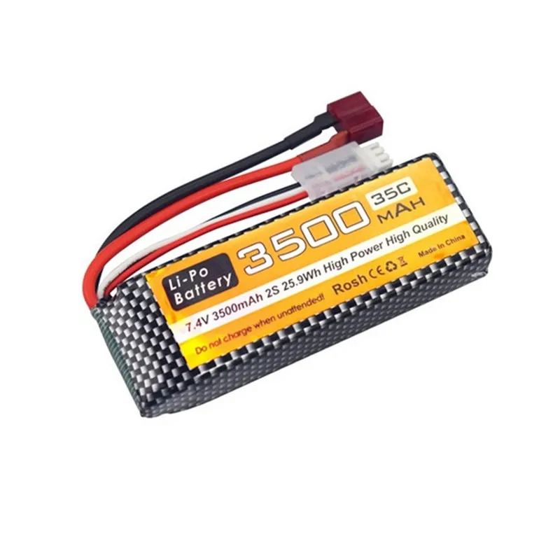 Gorąca 7.4V bateria Lipo 35C 3500mAh z T dla MJX Hyper Go H16P H16E H16GT H16BM H16PL 14301 14302 14209 14210 2S + ładowarka