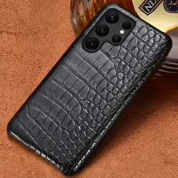 Custodia in vera pelle di coccodrillo per Samsung Galaxy S 24 23 S24 S23 Ultra S22 S21 S23Ultra S24Ultra S22 Plus A55 5G Cover posteriore