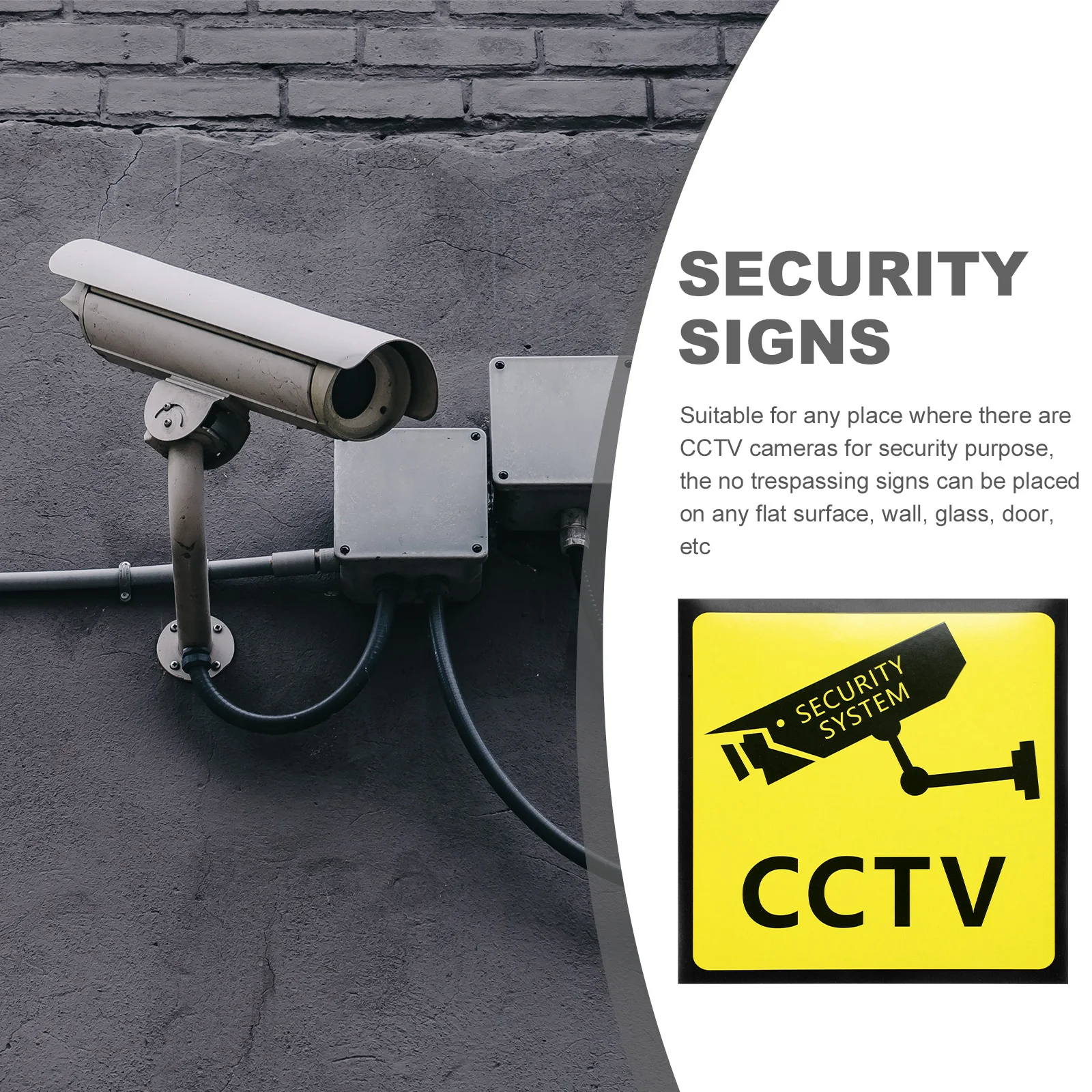 5 Pcs Emblems Warning Signs for Property Security Stickers The Lens No Trespassing Camera 24 Hour Outdoor