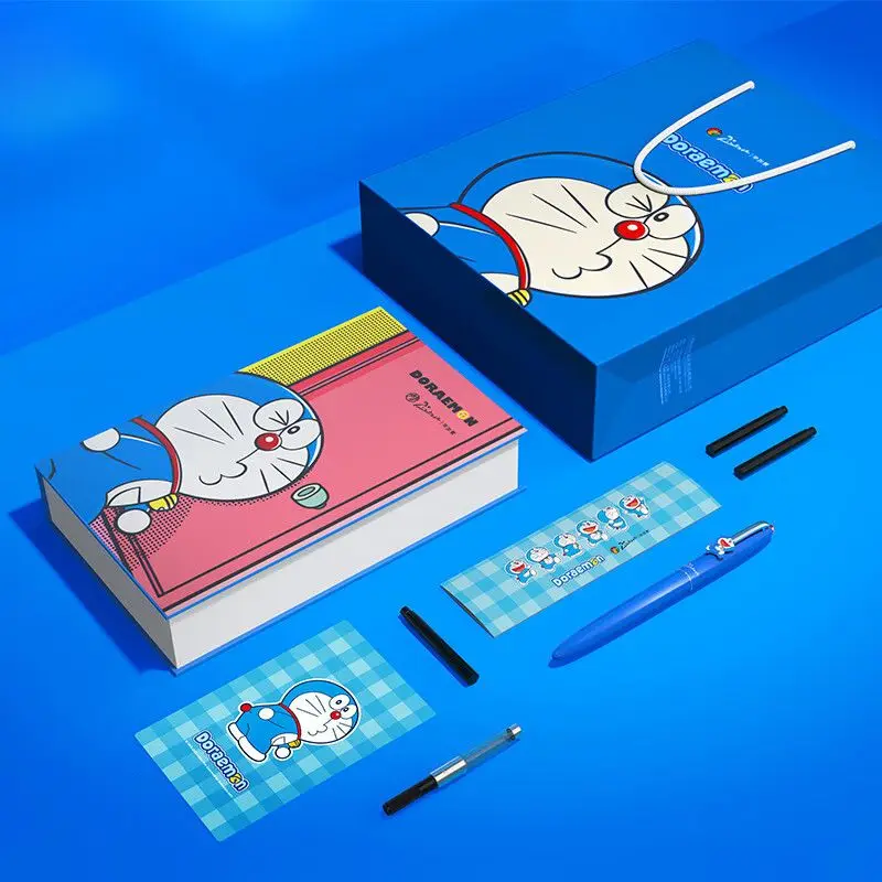 

2026 New Fountain Pen, Blue Cat x Doraemon Co-branded Gift Box Set, Calligraphy Pen for Boys, Girls and Students