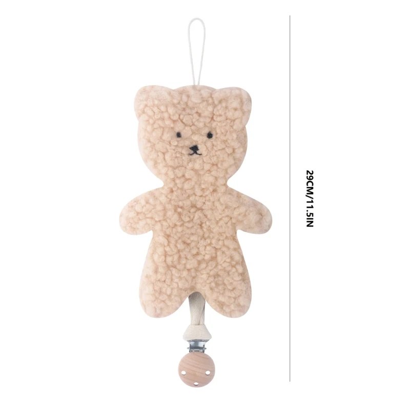 Baby Pacifier Clip Chain Pendant Soft Cartoon Bear Shaped Pacifier Clip Holder Leash Hanging Strap Ornament for Newborn Infants