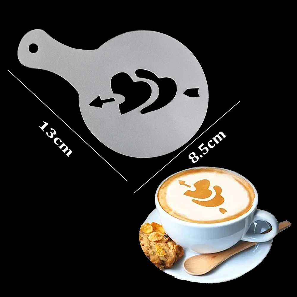 16PCS Coffee Stencils Fancy Coffee Printing Model Milk Cake Stencils Cappuccino Mold Cake Drawing Mould Home Kitchen Supplies