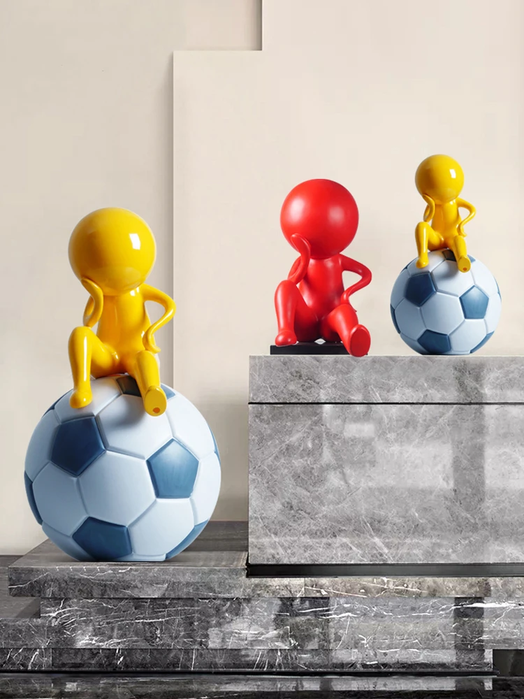 

Abstract Character Statues Football Sculpture Home Decor Indoor Figurine Living Room Restaurant Hotel Store Art Decoration Gifts