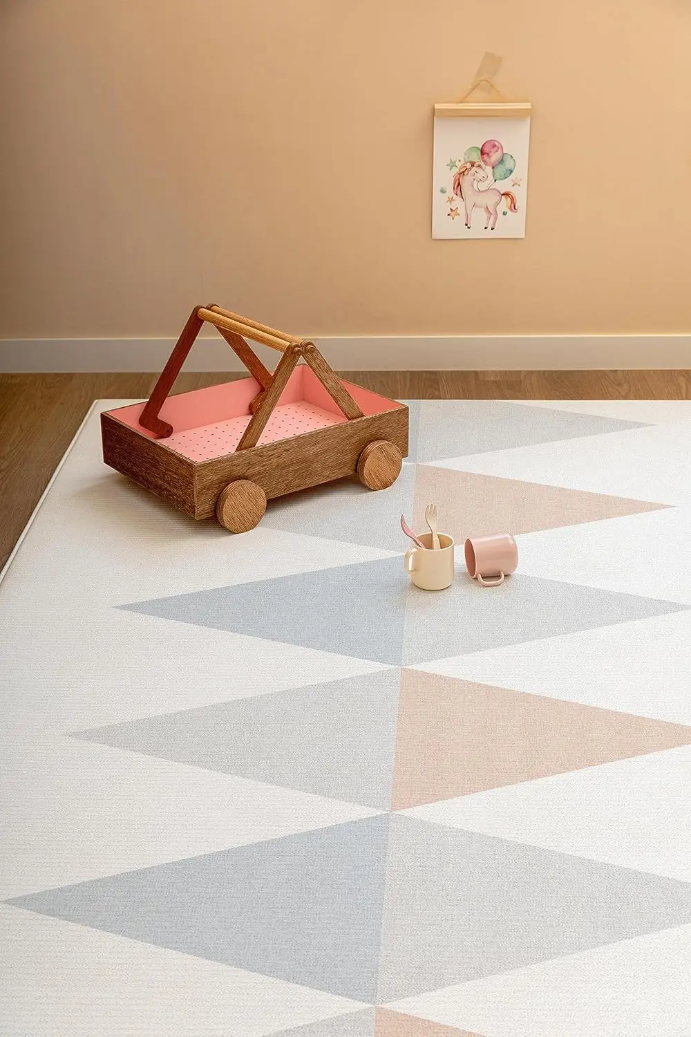 Tela gris, de una pieza, reversible, resistente al agua, grande)