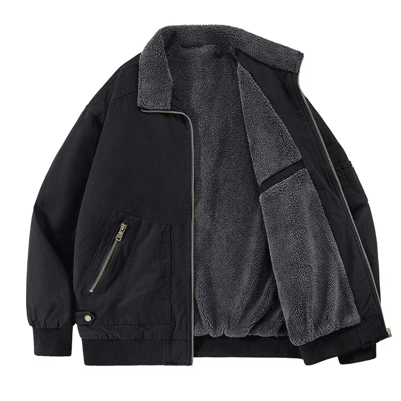 

Зимняя утепленная теплая верхняя одежда, мужские куртки-карго для пилотов, мужская куртка с меховой подкладкой, утепленная модная мотоциклетная куртка для мужчин