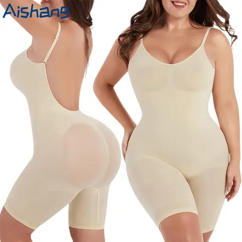여성 원활한 낮은 뒤로 바디 슈트 Shapewear 허리 트레이너 바디 셰이퍼 Fajas Colombianas 오픈 가랑이 슬리밍 속옷 코르셋