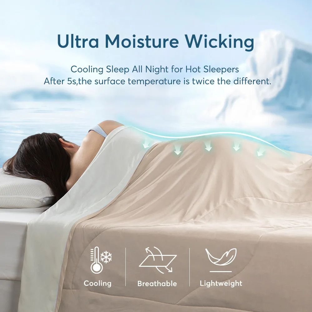 

1pc Luxury Cooling Blanket Comforter - Ultra Soft for Hot Sleepers - Reversible, Machine Washable, Hypoallergenic Bedding to Keep Cool for Night Sweats, Lightweight Breathable All-Season for Home Bedding, Guest Room, Bedroom, RV, Camper, Cabin, Hotel,