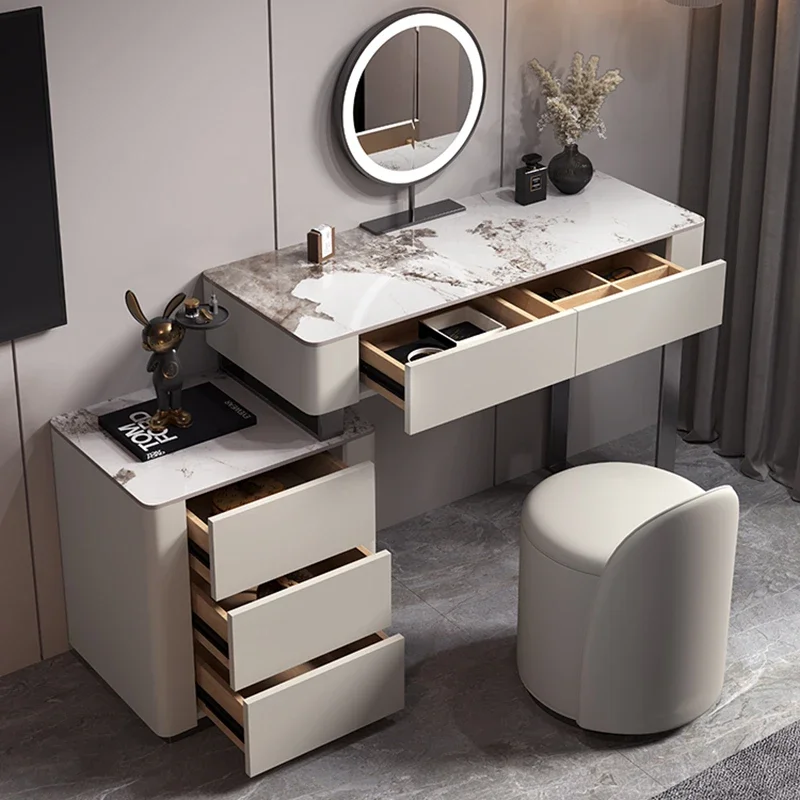 스토리지 단단한 나무 드레싱 테이블 메이크업 럭셔리 침실 유럽 드레싱 테이블 화장대 메이크업 Comodas Con Cajones 가구