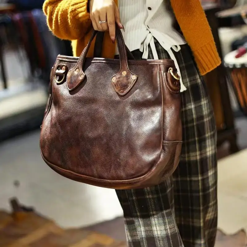 Einfache mode luxus erste schicht rindsleder männer aktentasche laptop handtasche lässig handgemachte echtes leder arbeit umhängetasche