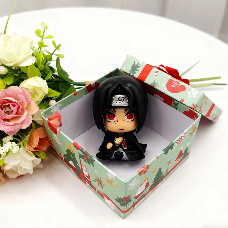 Figurka anime Naruto 9 cm, figurka akcji Naruto Kakashi, wersja Q, kawaii Sasuke Itachi, figurka do dekoracji samochodu, model kolekcjonerski, zabawka.