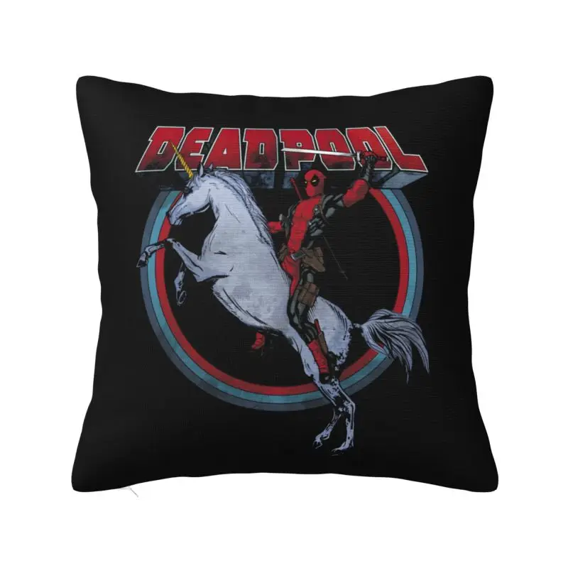 Custom Deadpool On Horseback Cushion Cover 45x45cm Soft Nordic Throw Pillow Case