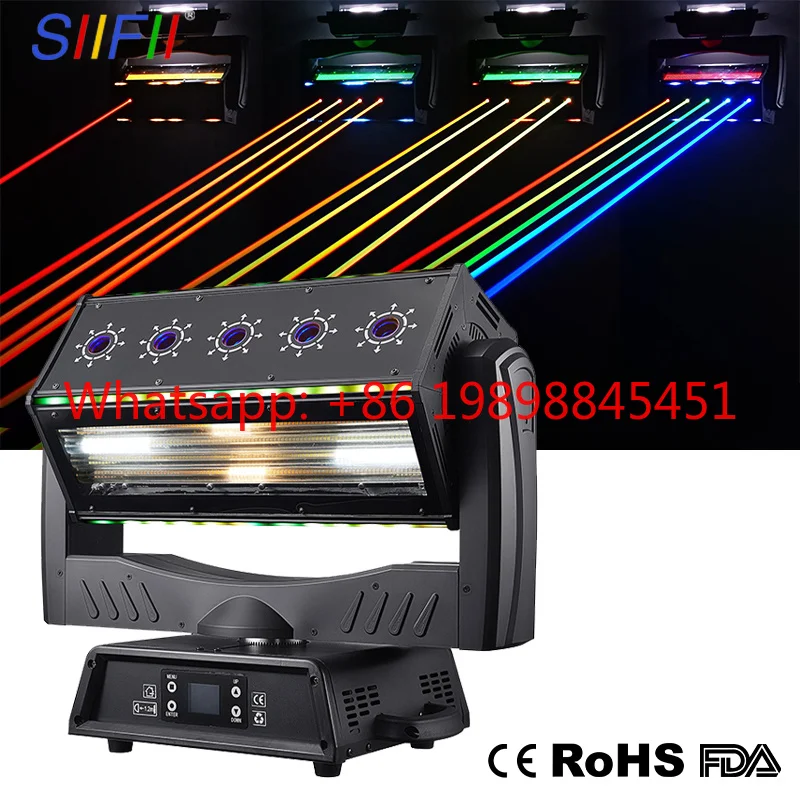 16 Bit Precision Pan Tilt Moving Head 5in1 RGBW LED, 540° Continuous Rotation Ultra-Smooth Movement