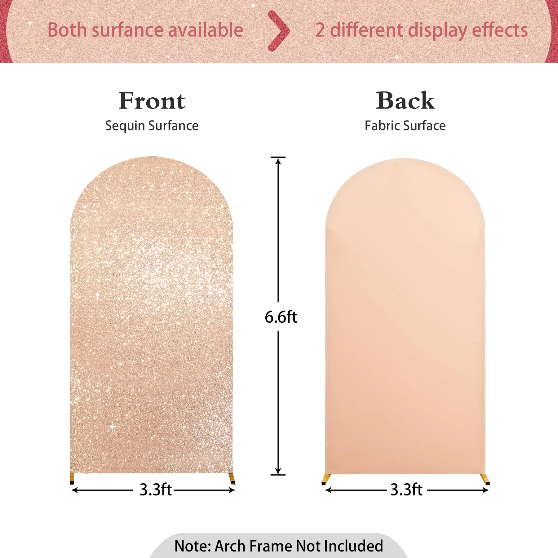 Rose Gold Arch Cover Sequin Backdrop Dome Chiara Backdrop Stand Cover Suitable for Wedding Birthday Party Photography Decoration