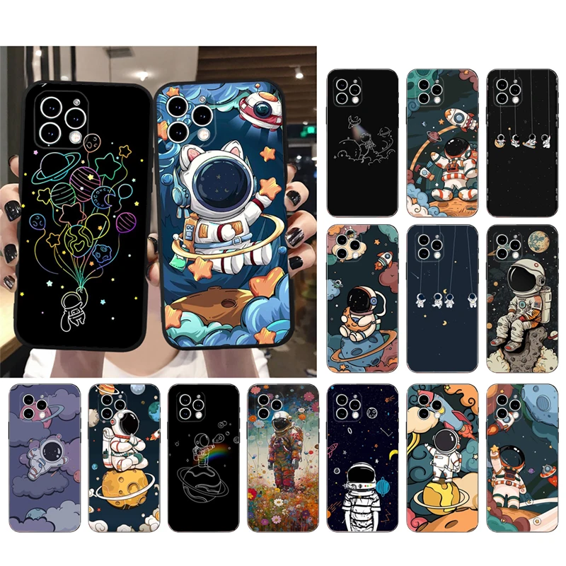 

Cartoon Astronaut Phone Case For iphone 16 15 14 Pro Max 16 15 14 13 12 Pro 15Plus iphone 11