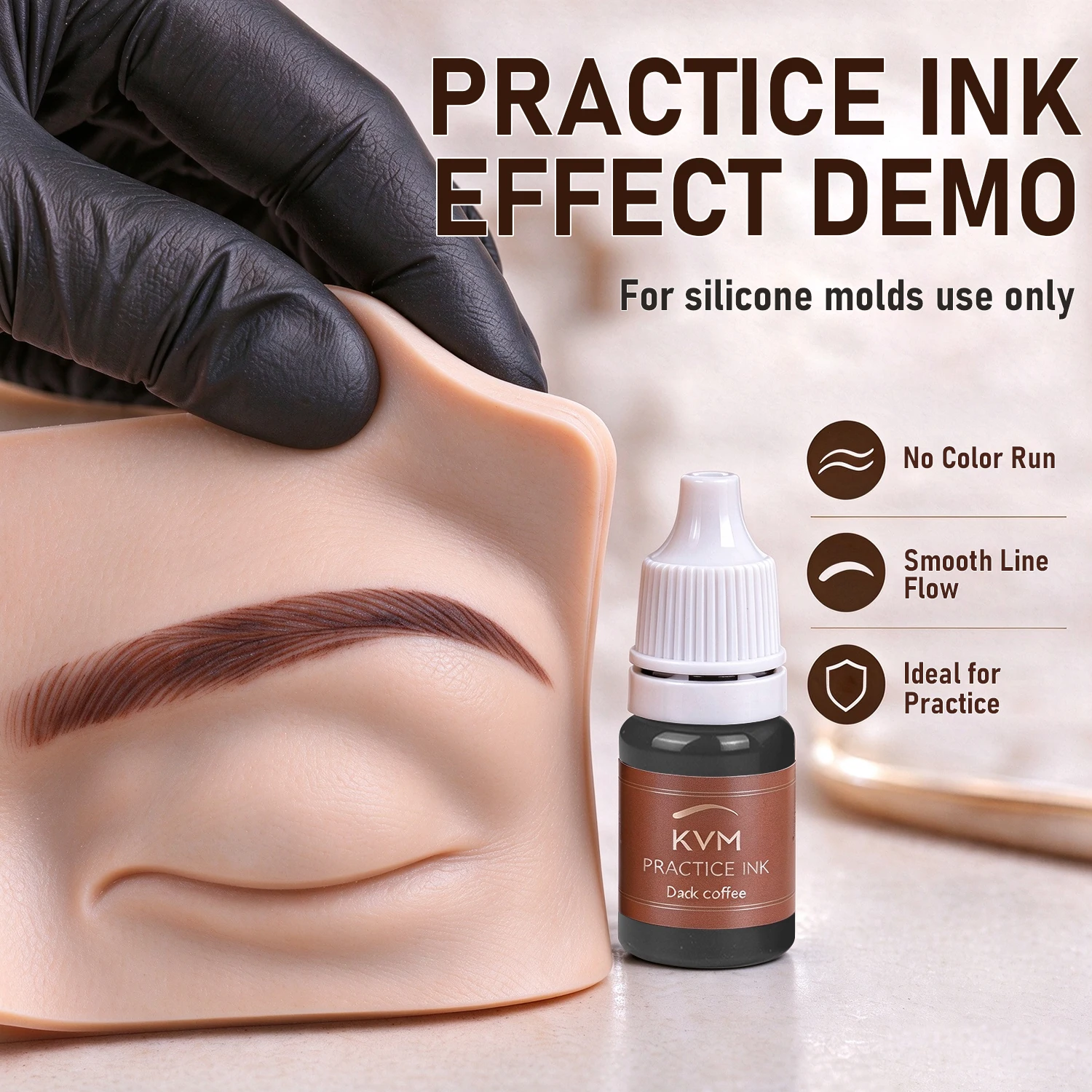 KVM PMU Practice Pigment Set Eyebrow & Lip Training Ink 5ml Per Bottle For Silicone Fake Skin Semi Permanent Makeup Beginners