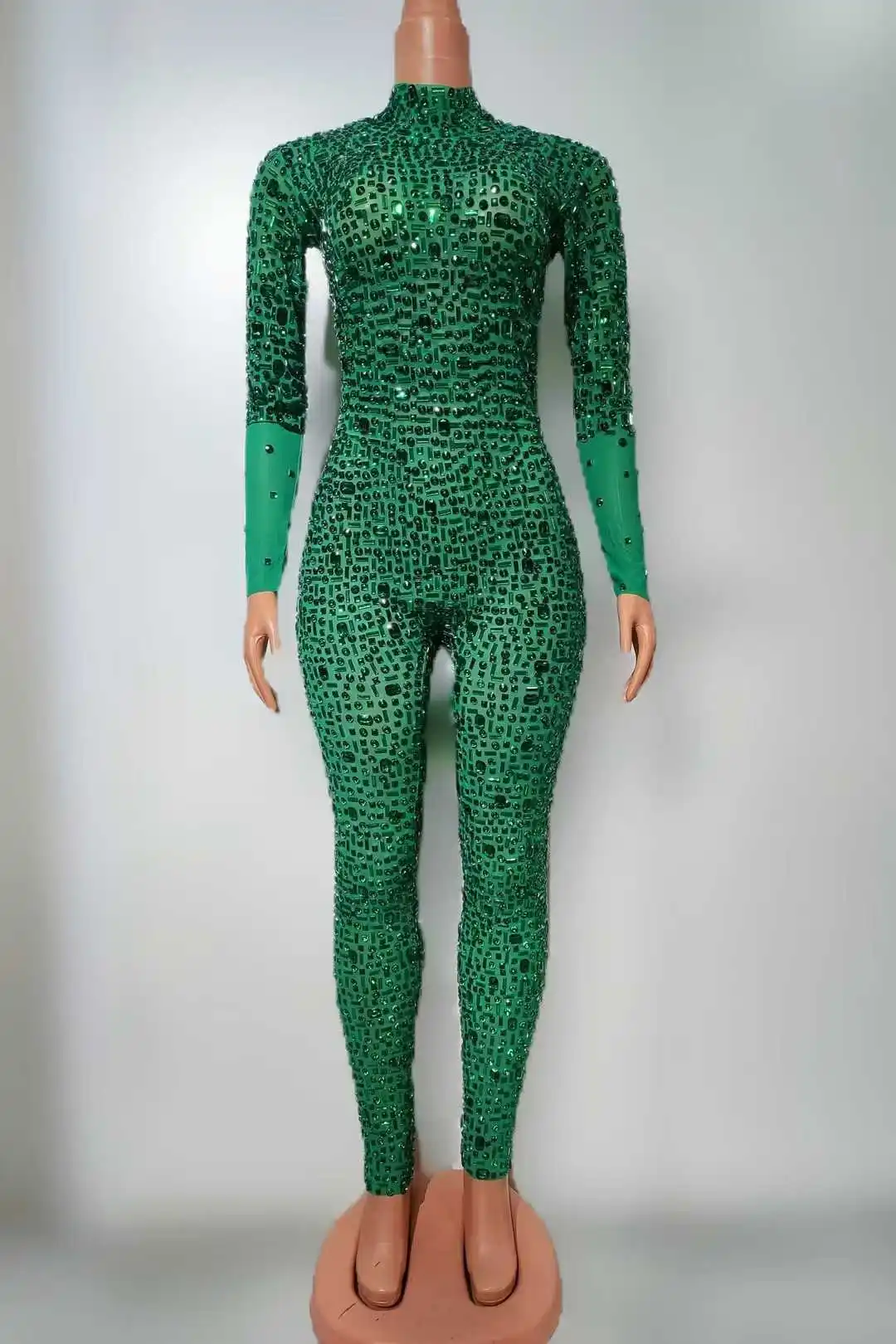 Kombinezony z pełnym kryształem górskim dla kobiet różowe czerwone złoto białe świecące kryształy kombinezony kostium piosenkarki tancerza