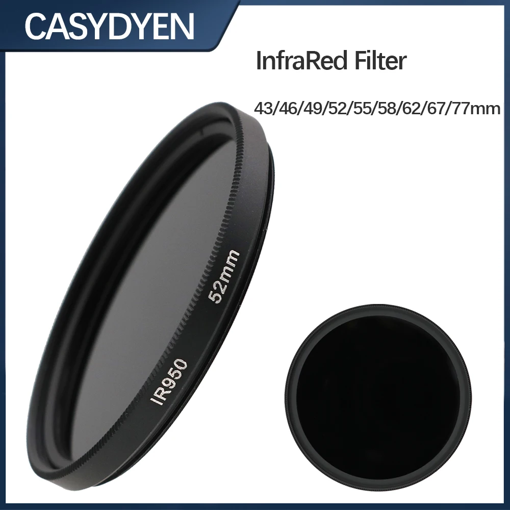 Infrared IR Filter 950nm IR Filter 43mm 46mm 49mm 52mm 55mm 58mm 62mm 67mm 77mm For SLR DSLR Camera Lens