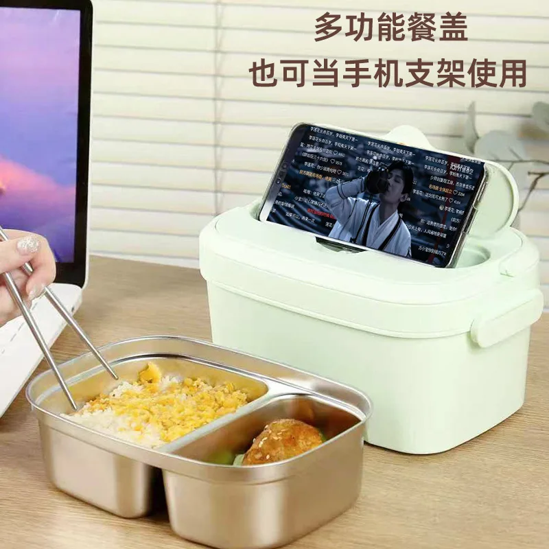 USB Rechargeable Wireless Heating Lunch Box Portable Water-Free Food Warmer for Fishing Office