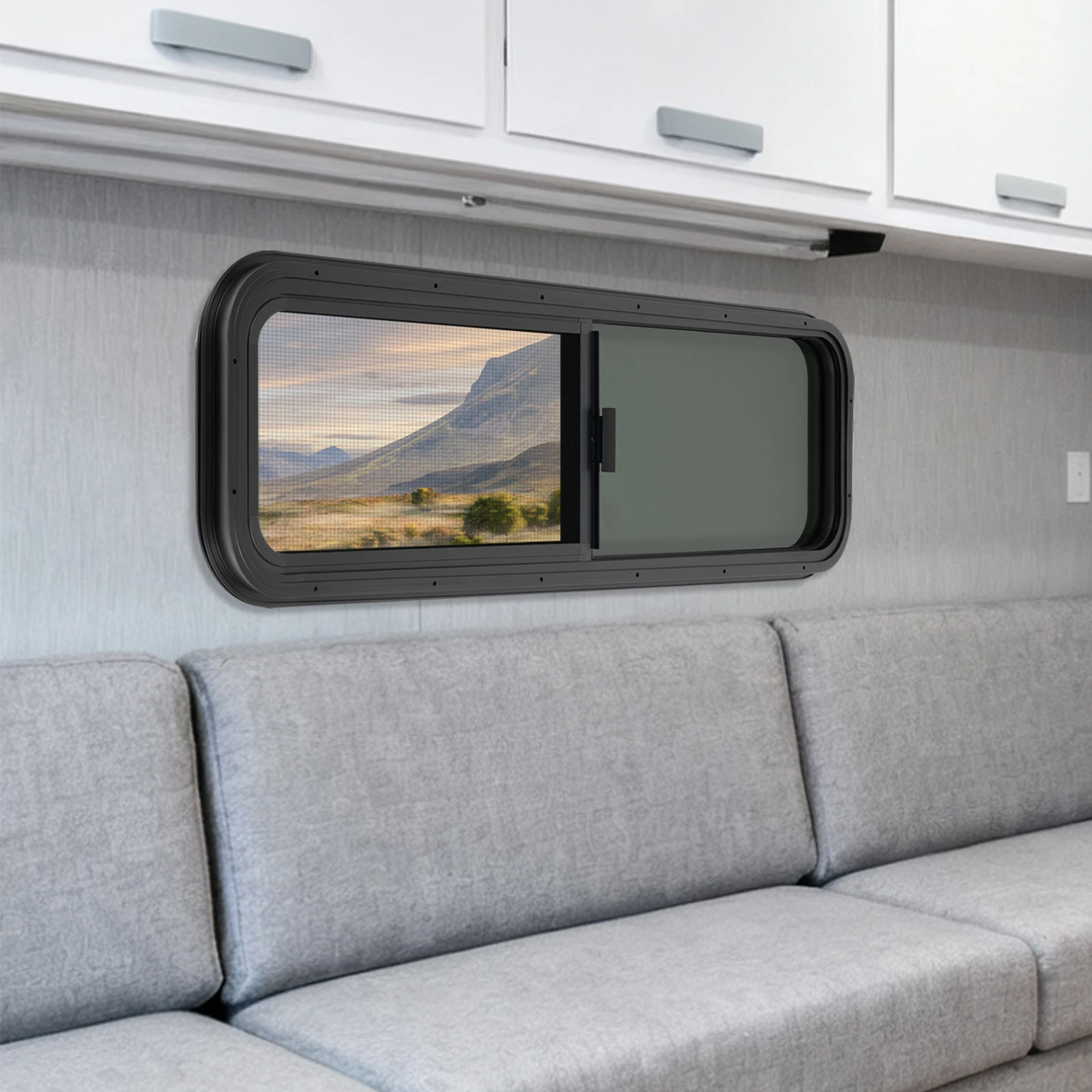 الحديثة 42*12 بوصة مستطيلة سبائك الألومنيوم نافذة RV مع تصاعد حلقة الكسوة لسمك لوحة معدنية 2-6 مللي متر أو 48-55 مللي متر #1