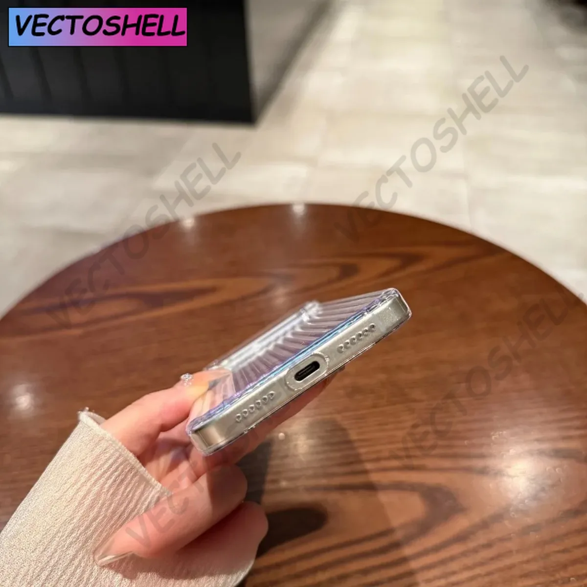 17 Pro Max Luxury Transparent Corrugated Pattern Ultra Thin Case Untuk iPhone 17 Air 16 15 14 Pro Max Plus Shockproof Soft Cover