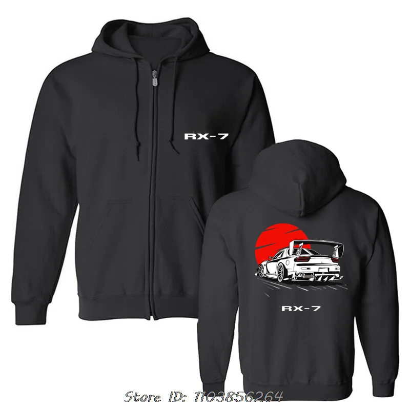 Initial DDrift Racing Rx-7 Oversized Hoodie Takumi Fujiwara Rx 7 Jdm Pullover Sweatshirt zip up Streetwear Tops Hoody Jacket