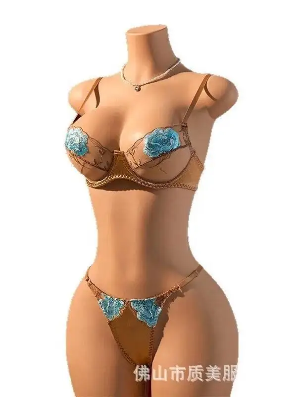 Sexy ricamo floreale trasparente Beach Vaction Pool Party Style Bikini Backless Deep V Bretelle senza maniche Bikini Charm L44S