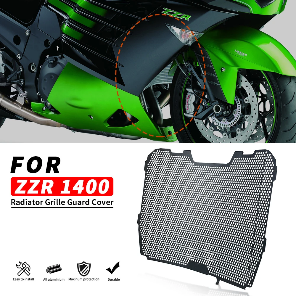 For Kawasaki ZZR1400 2015 2016 2017 2018 2019 2020 Motorcycle Radiator Guard Protector Grille Grill Cover Accessories ZR 1400