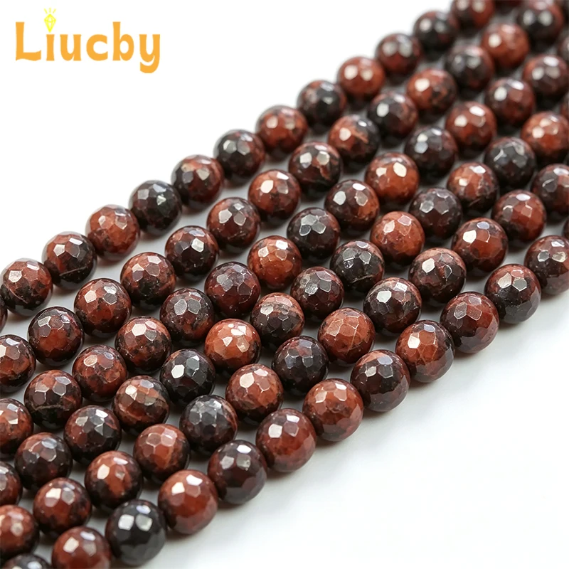 Naturstein, facettierte rote Tigeraugenperlen, handgefertigt für die Schmuckherstellung, DIY-Armband, Halskette, Kopfschmuck, 15 Zoll, Großhandel, 4/6/8/10/12 mm – Detail 5