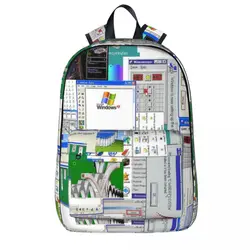 Windows XP Collage Backpacks Large Capacity Student Book bag Shoulder Bag Travel Rucksack Casual Children School Bag