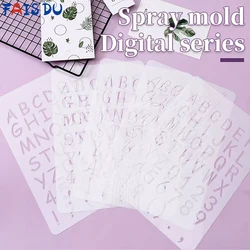 FAIS DU Alphabet Cake Decorating Templates Reusable Letter Cake Stencil DIY Baking Decor Mold Cookie Fondant Dessert Supplies