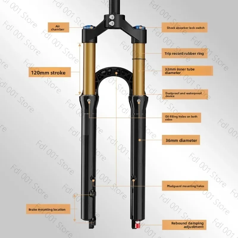26 27.5 Inch Mountain Bike Air Front Fork Damping Rebound Adjustment for Bicycle Spare Parts