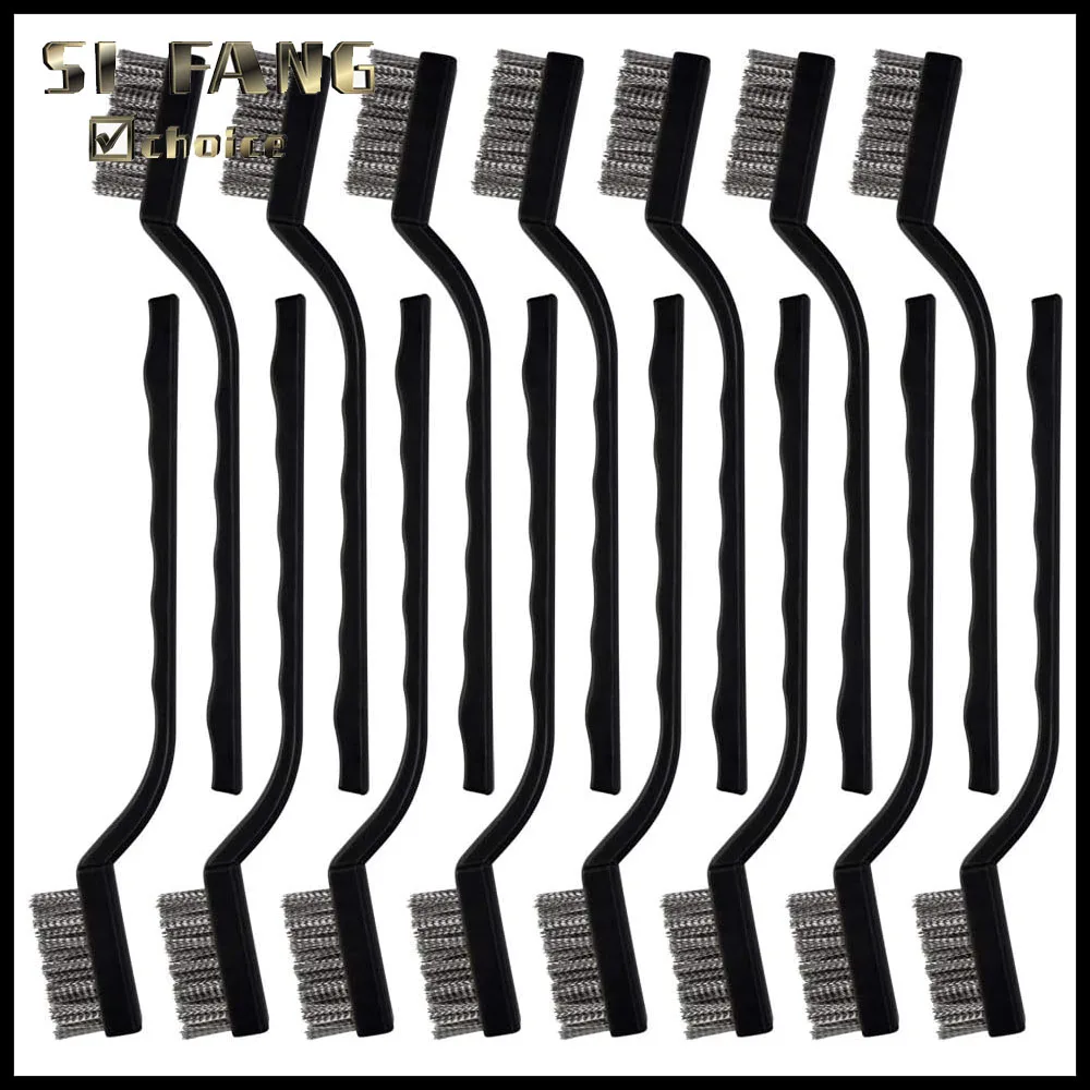 15PCS Wire Brush Set Curved Handle Brush Set For Cleaning Welding Slag And Rust Removal Industrial Scrubbing Brush