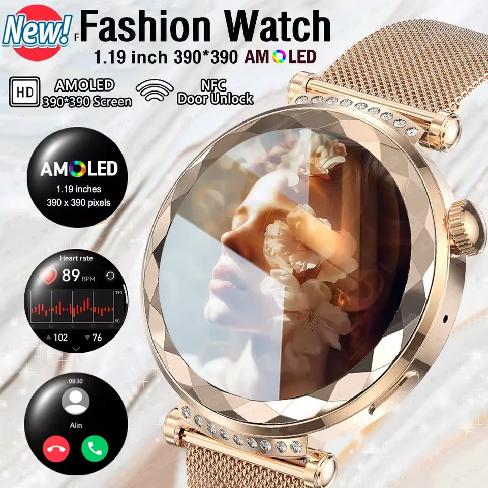 

HK88 Смарт-часы для женщин AMOLED HD-экран Женский контроль здоровья Custome Циферблат NFC SOS BT Вызовы Спортивный монитор сердечного ритма