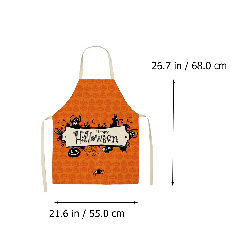 Halloween Apron Creative for Supplies Baking Kitchen Themed Polyester Spider Printing