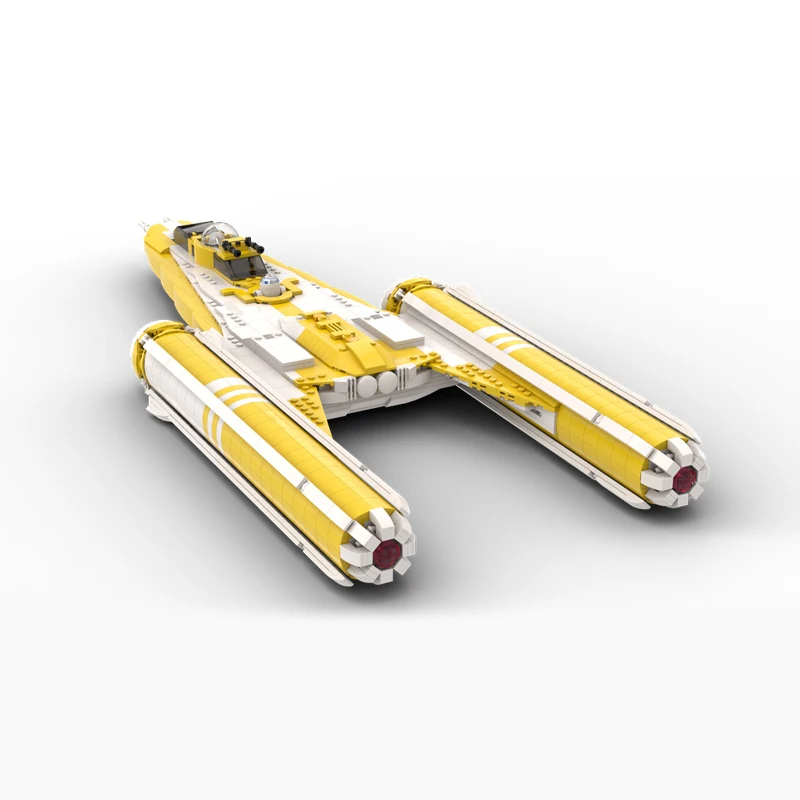MOC Star Y-Wing Starfighter Dark Blue Red Yellow Version Building Block Set with Stand for Fans Model Assembly Toy Birthday Gift view 6