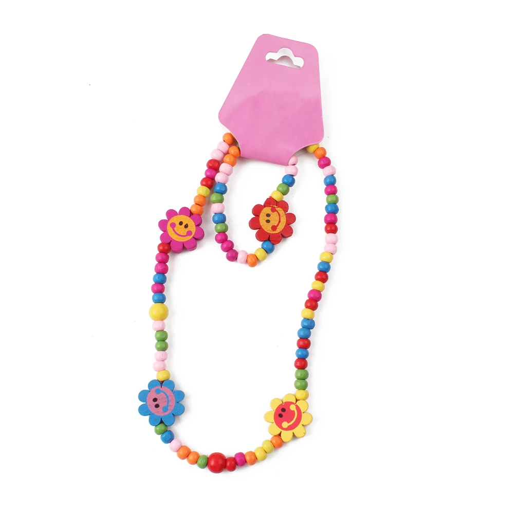 

6 Sets Necklace Bracelet Kids Jewelry Kit 27x2cm Bright Color Girls Dress-up Accessories Birthday Party Favor Matching Suits