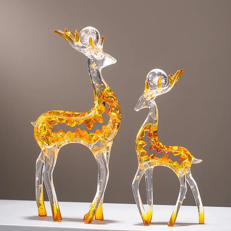 Light luxury high-end lucky deer ornament, a pair of living room