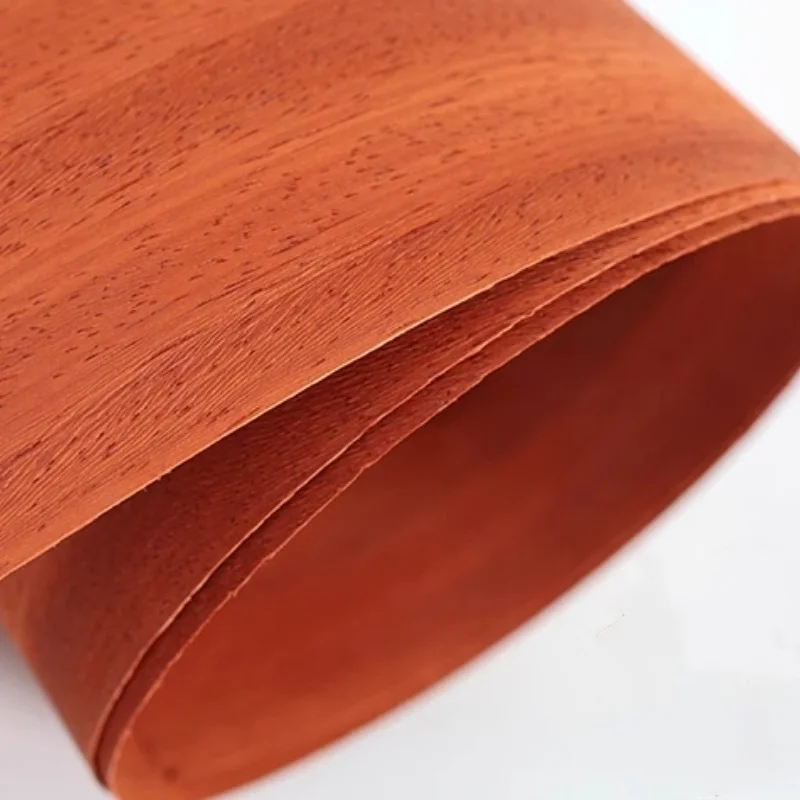 0.5mm Red African Padauk Wood Veneer Straight Grain Rosewood for Furniture Doors Marquetry Veneer Panels L: 2.5Metersx18cm