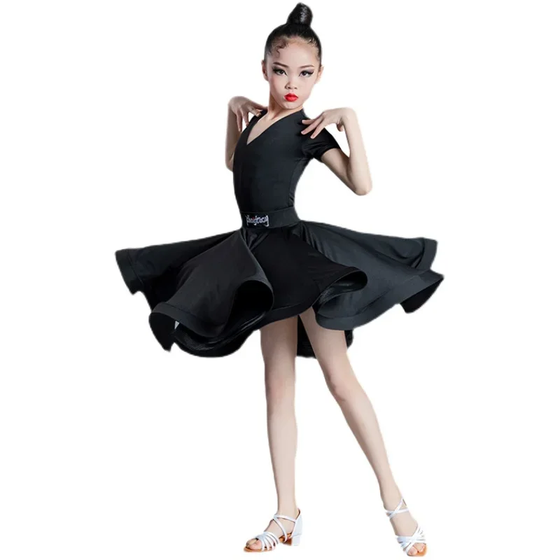 Vestido de baile latino para niños, vestido de prueba de clasificación para niñas, reglas de competencia para actuaciones, disfraces de falda de baile latino