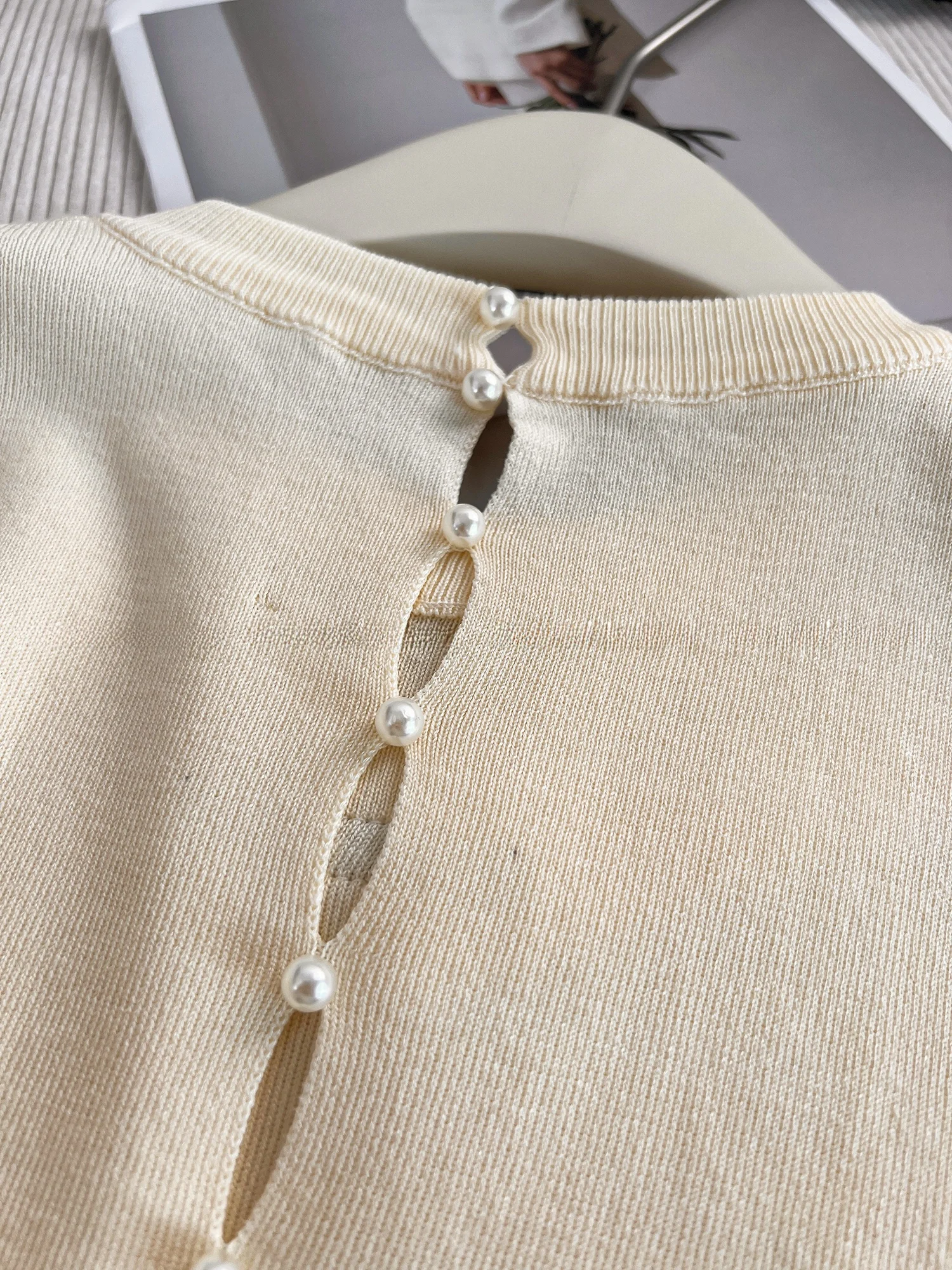 Faionable عارضة Sle ort Sve محبوك أعلى إلكتروني المرقعة التخسيس تصميم بسيط ألياف البوليستر جولة Ne منتظم صالح