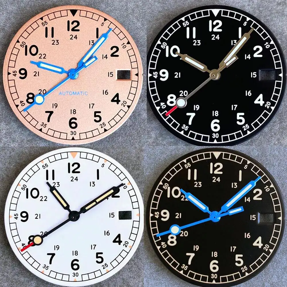 Cadran de montre de terrain Vintage pour hommes, 29mm, noir et blanc, cadran, ensemble de mains, fenêtre de Date pour couronne de plongée 3/3.8, accessoires de montre, nouveau
