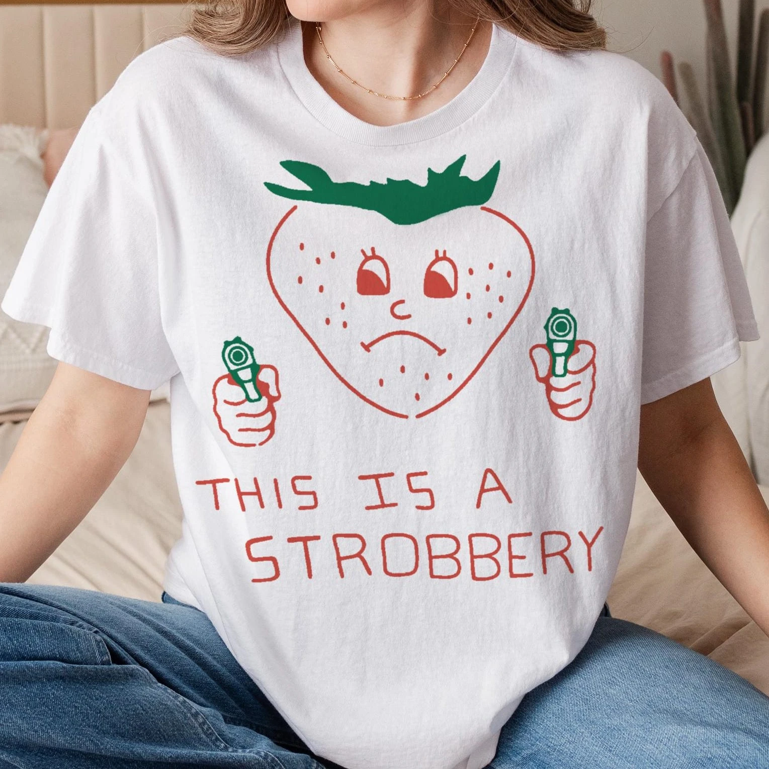 This Is Strobbery Funny T-shirt, Retro Strawberry Shirt, Vintage Graphic Tee, Ironic Food Tees , Weird Shirts, Comfort Colors