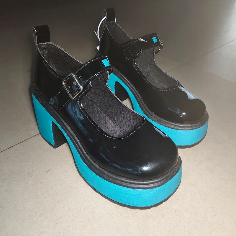 Miku تأثيري أحذية الأحذية الدعائم ارتفاع الكعب 8 سنتيمتر لعب الأدوار أداء الدعائم هالوين عيد الميلاد كرنفال كوسكو