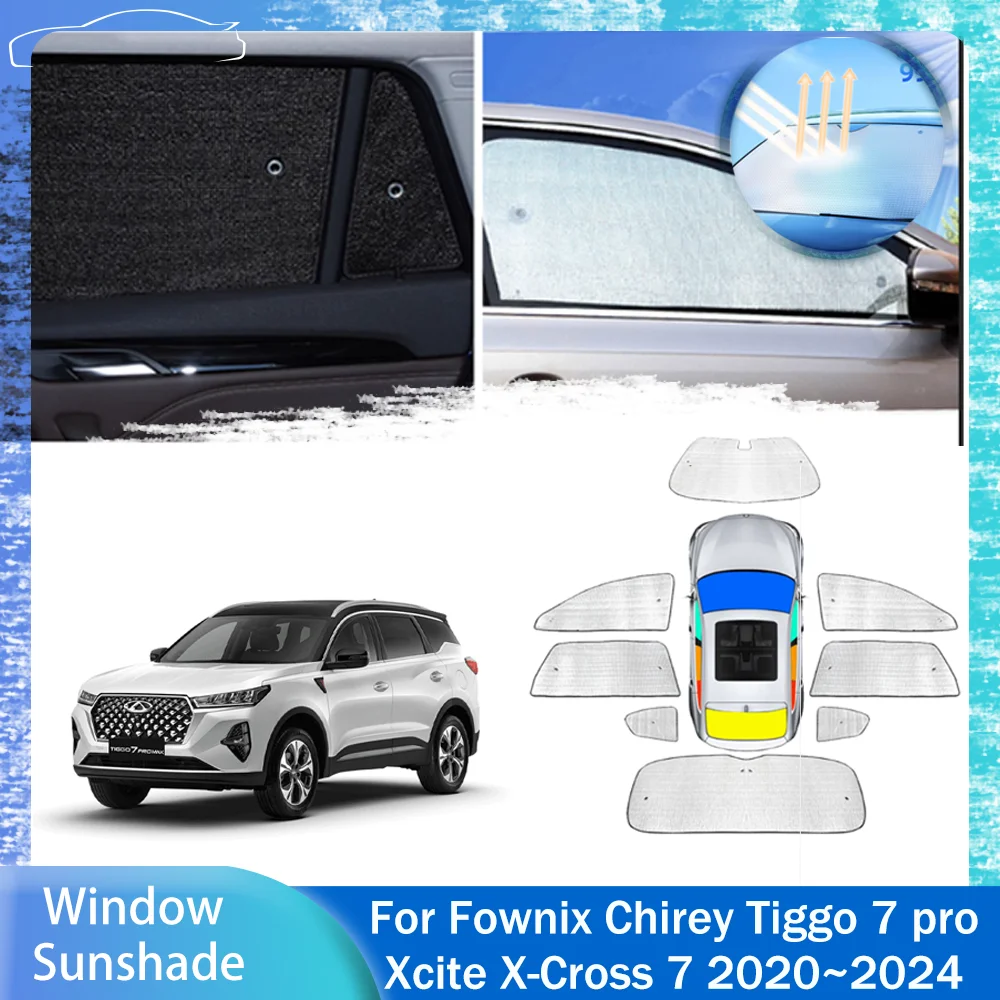 

For Fownix Chery Tiggo 7 Pro Xcite X-Cross 7 2020~2024 Car Skylight Sunshade Windshield Sun Shade Protector Parasol Accessories