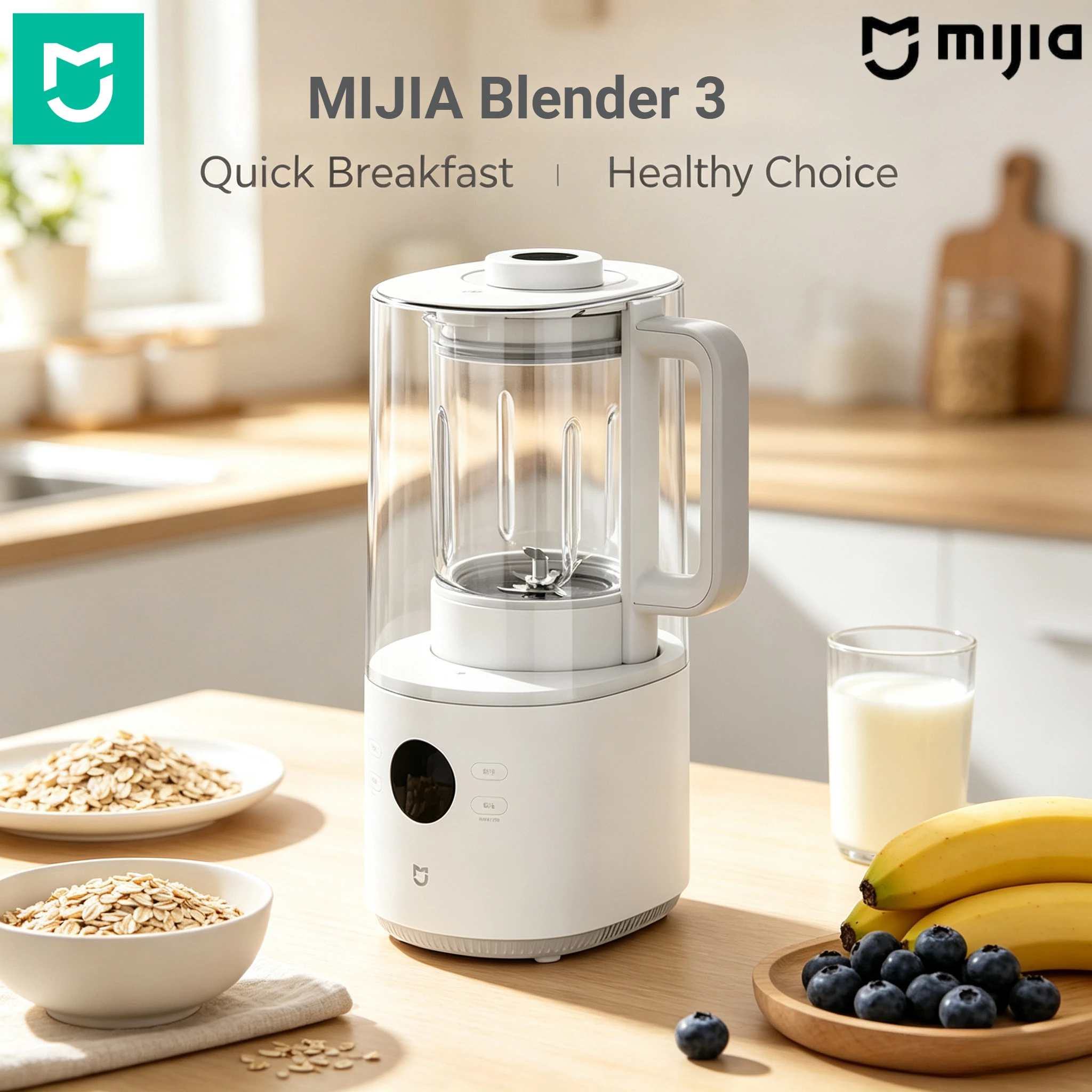 Mijia Blender 3 Quiet Household Multifunctional Food Processor Detachable Blades Pasteurization Blender for Smoothie BabyFood